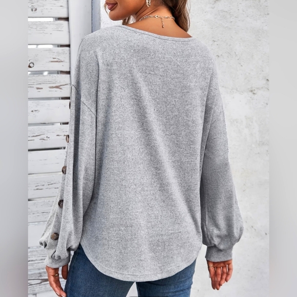 Drop Shoulder Crew Neck Shirt - Picture 6 of 6